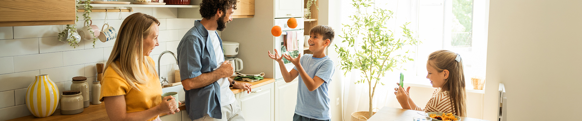 Happy family in the kitchen
