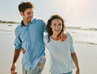 Happy couple on beach